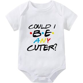 Could I Be Any Cuter Newborn Outfit Short Sleeve Funny Baby Romper White Baby Boy Clothes