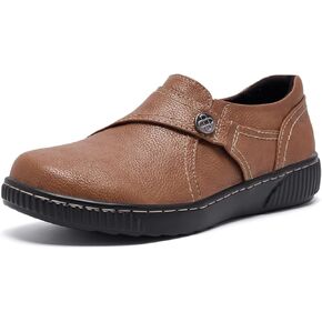 Women Casual Slip on Leather Loafers Dress Walking Shoes