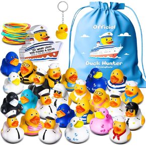 Cruise Ducks for Hiding with Tags - 76 Piece kit Including Rubber Ducks, Cruise Duck Bag, Cruise Duck Tags & Rubber Bands Plus Official Cruise Ducking Mobile App