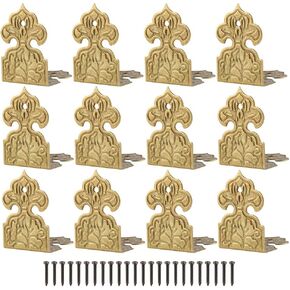 GTHER 12PCS Vintage Decorative Box Edge Corner Cover Guard Protector with Screws for Wooden Jewelry Box Case Photo Frame Chest Trunk Table Cabinet Furniture