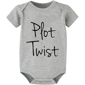 Plot Twist Surprise Pregnancy Announcement Grandparents Baby Outfits Short Sleeve Baby Clothes