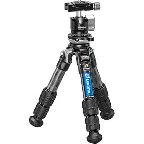 Leofoto LS-223CEXX Tabletop Tripod W/Head المدمج في التسوية ، سلسلة حارس ، ألياف الكربون ، 3 أقسام أرجل ، خفيفة الوزن ، رأس الكرة اختياري (LS-223CEXX+LH-25)