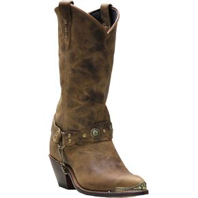 Abilene Women's Distressed Harness Western Boot Round Toe - 4528