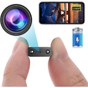 Smallest Wireless WiFi Battery Camera,HD1080P Security Camera,Portable Baby Monitor Nanny Cam with Video Recording Live Feed Night Vision,Motion Detection,Cloud Storage for Security with iOS Android