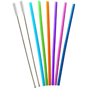 12 Inch Extra Long Reusable Silicone Straight Straws for Extra Tall Tumbler 40 OZ Hydro Flask,32 OZ Blender Bottle Nutribullet, Nutri Ninja Cups