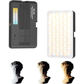 LED Video Lights,Portable Light for Photography,with 2 Cold Shoes and 2 1/4 Standard Screw,90 Lamp Beads，Warm/Cool 3 Color Temperature, 180° Lighting Angle,2000mAh Rechargeable CRI 85+