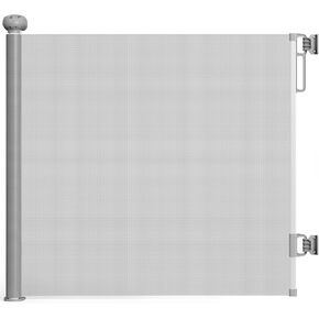 Retractable Baby Gates, Retractable Dog Gate or Baby Gate for Stairs, 33" Tall, Extends Up to 55" Wide, Safety Gate for Doorways & Outdoor Use (Grey, 33"x55")