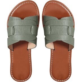 GORGLITTER Women's Open Toe Dressy Beach Sandal Comfy Flat Slide Sandal Lightweight Summer Sandals