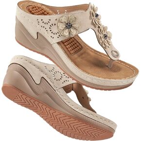 FUDYNMALC Womens Sandals Wedge Shoes: Summer Dressy Woman Platform Flip Flops Comfortable Casual Dress Wedding Wedges Footwear Ladies