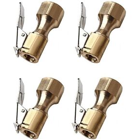 Auluft 4 Pcs Air Chucks,Open Flow Straight Lock, Straight Lock-On Air Chucks for Inflator Gauge Compressor Accessories