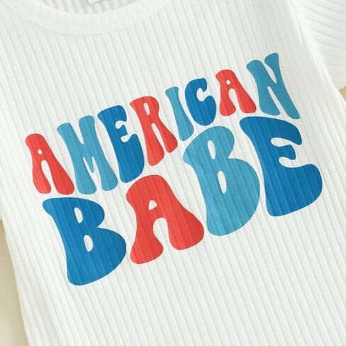 4th Of July Baby Girl Outfit USA Romper Bell Bottom Pant Set Patriotic Newborn Western Cow print Baby Girl Clothes in Saudi Arabia