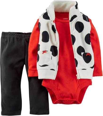 Carter's Baby Girls' 3 Piece Micro Vest Set (Baby) - Black/Red in Kuwait