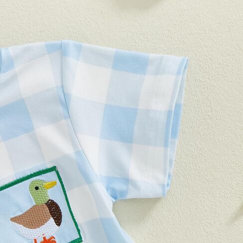 Infant Baby Boy Mallard Duck Clothes Summer Short Sleeve Romper One Piece Newborn Country Boy Farm Outfit in Kuwait