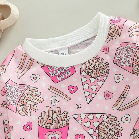 Kosusanill Baby Girls Sweatshirt Romper Newborn Nevant Long Sleeve Bubble Sweater Pullover Top Valentines Day Outfit in Saudi Arabia