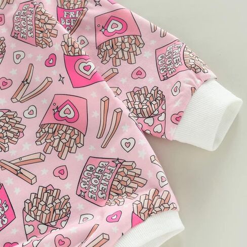 Kosusanill Baby Girls Sweatshirt Romper Newborn Nevant Long Sleeve Bubble Sweater Pullover Top Valentines Day Outfit in Saudi Arabia