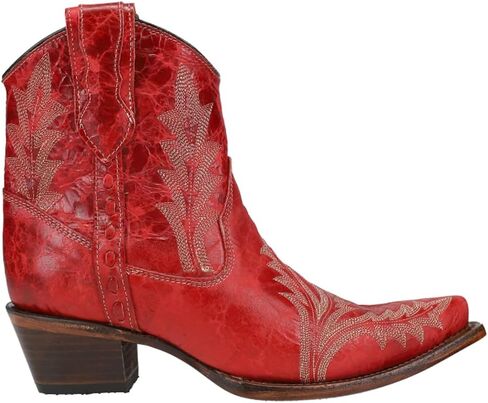 أحذية Corral Boots Womens Seripered Snip Toe سحب على أحذية غير رسمية الكاحل منخفض الكعب 1-2 " - أحمر in Kuwait