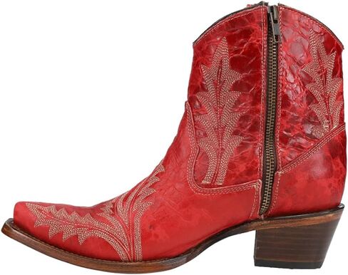 أحذية Corral Boots Womens Seripered Snip Toe سحب على أحذية غير رسمية الكاحل منخفض الكعب 1-2 " - أحمر in Kuwait