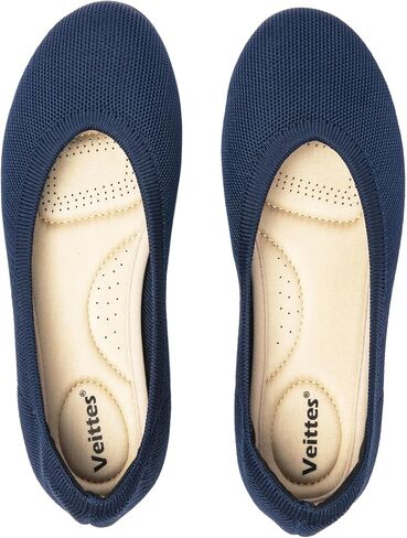 Veittes Women's Wide Width Flats Shoes, Ladies Fashion Comfortable Breathable Office Ballet Flats Shoes. in Saudi Arabia