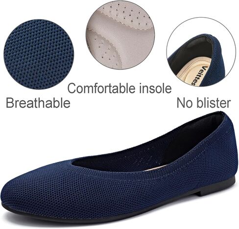 Veittes Women's Wide Width Flats Shoes, Ladies Fashion Comfortable Breathable Office Ballet Flats Shoes. in Saudi Arabia