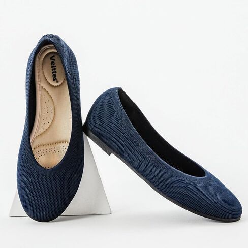 Veittes Women's Wide Width Flats Shoes, Ladies Fashion Comfortable Breathable Office Ballet Flats Shoes. in Saudi Arabia