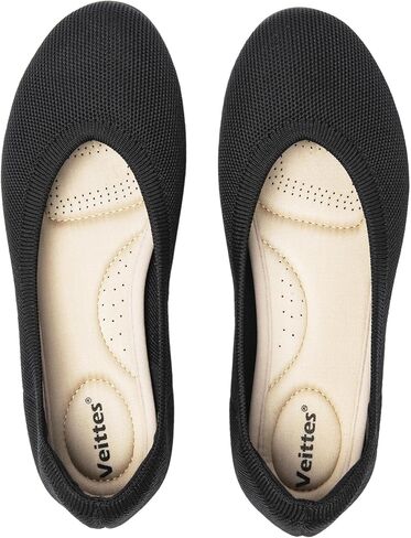 Veittes Women's Wide Width Flats Shoes, Ladies Fashion Comfortable Breathable Office Ballet Flats Shoes. in Saudi Arabia