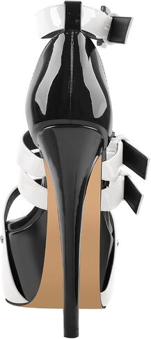 VERISSON Women's Open Toe High Heels Sandals Triple Cross Bands Buckle Strap Platform Ankle Sandals Party Dress Two-piece Sandals in Saudi Arabia