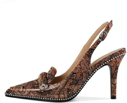 Esvowido Slingback Heels for Women Stilettos Beaded Pointed Toe Shoes Slip On Loafers Pumps High Heel Shoes for Women in Saudi Arabia