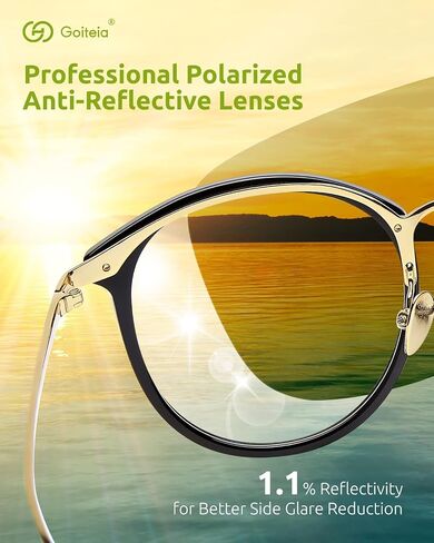 Goiteia Polarized Clip-On Sunglasses,Lightweight Rectangle Design Over Prescription Glasses,Non-Flip Up,Compact Fit in Kuwait