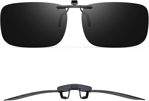 Goiteia Polarized Clip-On Sunglasses,Lightweight Rectangle Design Over Prescription Glasses,Non-Flip Up,Compact Fit in Kuwait