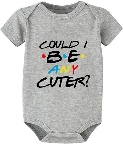 Could I Be Any Cuter Newborn Outfit Short Sleeve Funny Baby Romper White Baby Boy Clothes in Saudi Arabia