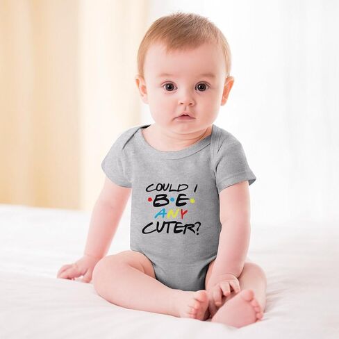 Could I Be Any Cuter Newborn Outfit Short Sleeve Funny Baby Romper White Baby Boy Clothes in Saudi Arabia