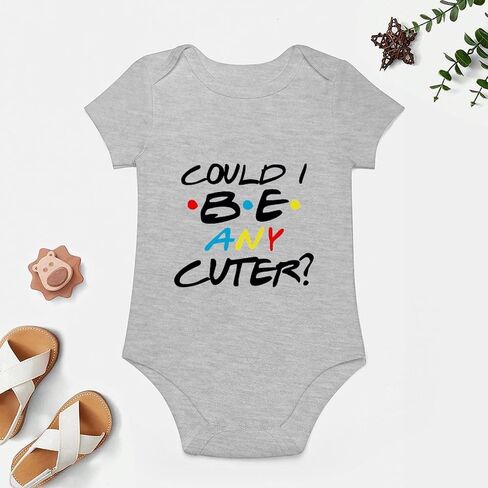 Could I Be Any Cuter Newborn Outfit Short Sleeve Funny Baby Romper White Baby Boy Clothes in Saudi Arabia