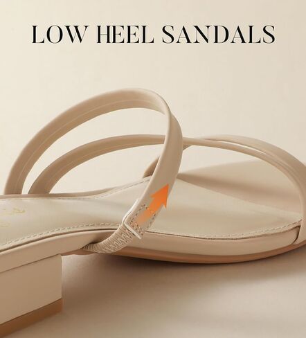 Ankis Black Nude White Strappy Heels Women 1 Inch Low Chunky Block Heel Heeled Sandals Square Open Toe Slip On Slides Mules in Saudi Arabia