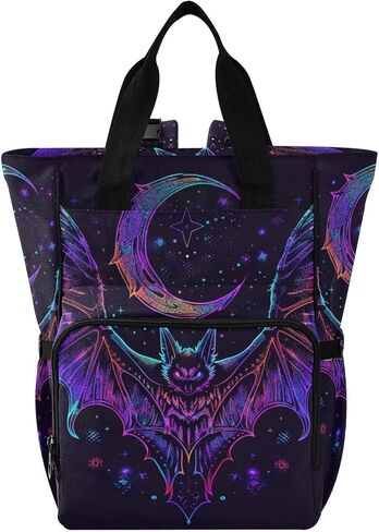 senya Diaper Bag Backpack, Neon Bat Crescent Multifunction Travel Bag for Moms Dads in Saudi Arabia
