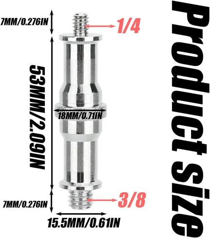 4pcs قياسي 1/4 إلى 3/8 بوصة من الذكور المعدنية محول المسمار الملولب مسمار spigot لاستوديوها حامل ، رأس الكرة ، مستقبل فلاش لاسلكي ، محول Hotshoe/Coldsho in Kuwait