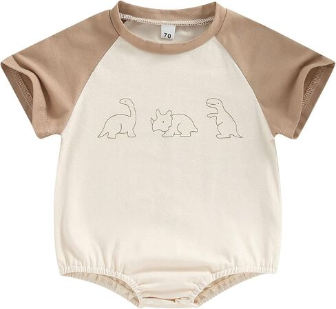 Kayotuas Baby Bubble Romper Infant Oversized Crewneck Tshirt Bodysuit Short Sleeve Color Block Shirt Tops Cute Summer Outfits in Saudi Arabia