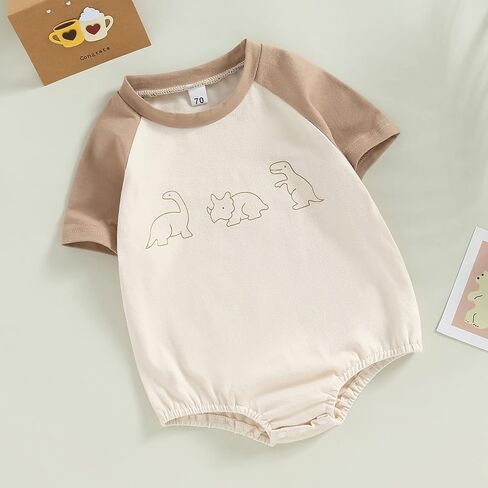 Kayotuas Baby Bubble Romper Infant Oversized Crewneck Tshirt Bodysuit Short Sleeve Color Block Shirt Tops Cute Summer Outfits in Saudi Arabia