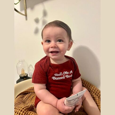 CROOKED MEDIA Funny Baby Onesie, Read Me a Banned Book Political Onesie in Saudi Arabia