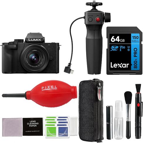 Panasonic Lumix G100D Mirrorless Camera with 12-32mm Lens and Tripod Grip with Advanced Accessories and Travel Bundle | DC-G100DVK | Panasonic Lumix DC-G100D in Saudi Arabia