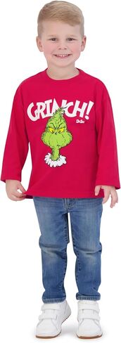 The Grinch Dr. Seuss Christmas Toddler Unisex Long Sleeve T-Shirt, Sizes 2T-5T in Saudi Arabia