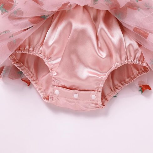 ODASDO Baby Girls First Birthday Outfit Square Neck Puff Short Sleeve Tutu Berry/Floral Romper Dress with Headband in Kuwait