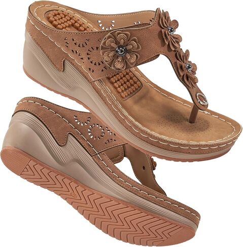 FUDYNMALC Womens Sandals Wedge 2026: Comfortable Platform Flip Flops Summer Dressy Thong Shoes for Wedding Walking Travel Casual in Kuwait