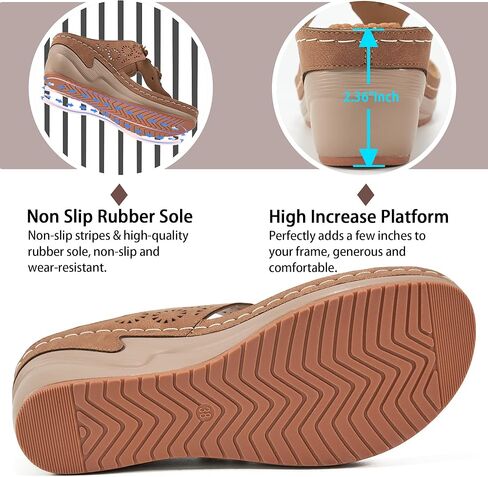 FUDYNMALC Womens Sandals Wedge 2026: Comfortable Platform Flip Flops Summer Dressy Thong Shoes for Wedding Walking Travel Casual in Kuwait