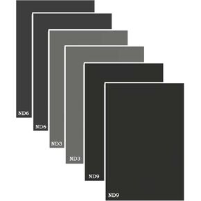6 Sheets Lighting Neutral Density Gels Filter,ND3 ND6 ND9 Light Gel Polyester ND for Photo Studio Video Flashlight Led Photography 16x20 inches