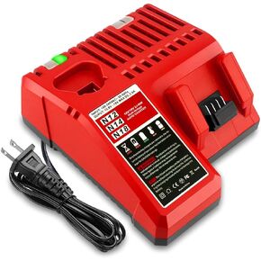 48-59-1812 12V 18V Battery Charger Replacement for Milwaukee 12V 18V Charger 48-11-1860 48-11-1850 48-11-1880 48-11-1840 48-11-2420 12V 18V Lithium Battery Charger