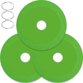 3Pcs Glass Cutting Disc, Glass Cutting Disc for Angle Grinder, Ultra Thin Saw Blade, Diamond Cutting Disc for Cutting and Grinding Glass, Jade, Crystal, Tile, Ceramic, Wine Bottles (115mm)