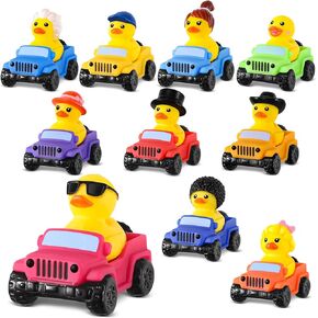 40 Pcs Jeep Ducks Rubber Ducks, 2.8 Inch Jeep Ducks for Ducking, 20 Rubber Ducks Assortment with 20 Jeeps, Ducks for Jeeps Collection, Valentines Day Birthdays Gifts Party Favors, Baby Bath Toy