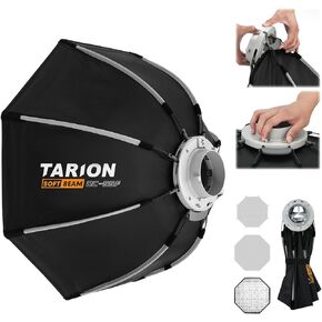 TARION Octagonal Softbox with Bowens Mount: Quick One-Step Open, 21.6in (55cm) Foldable Setup Softbox for Flash, Speedlight, Studio Photography Lighting, OC-55F SOFTBEAM