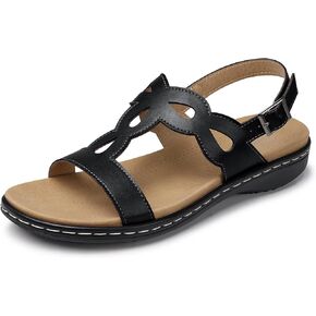 SHIBEVER Flat Sandals for Women Dressy: Comfortable Open Toe Sandal - Summer Comfort Ladies Walking Sandals