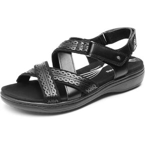DREAM PAIRS Women's Arch Support Sandals Comfortable Open Toe Dress Flats Walking Sandals For Summer